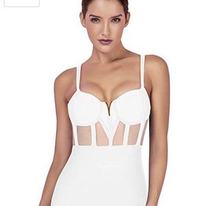 White mesh bandage dress